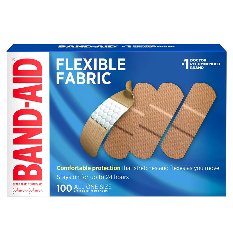 [Australia] - Band-Aid Flexible Fabric Adhesive Bandages 3/4" X 3" 100 Ct 10 Count (Pack of 1) 