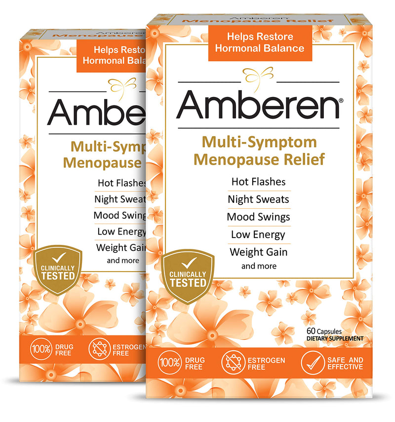 [Australia] - Amberen: Safe Multi-Symptom Menopause Relief. Clinically Shown to Relieve 12 Menopause Symptoms: Hot Flashes, Night Sweats, Mood Swings, Low Energy and More. 2 Month Supply 60 Day Supply 