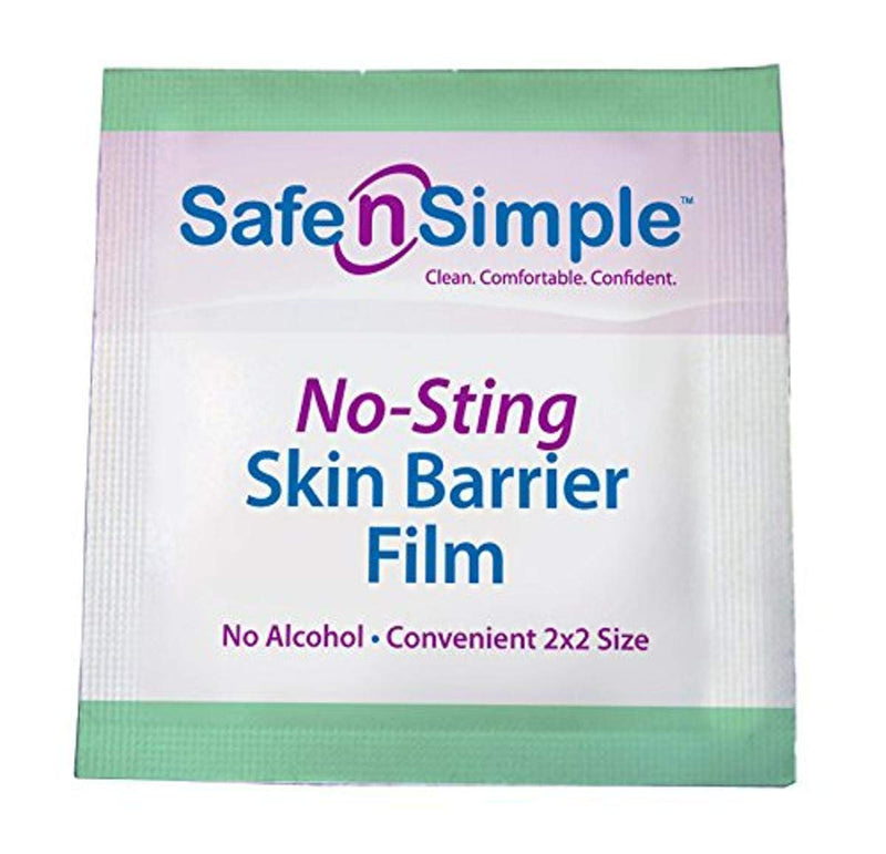[Australia] - Safe n' Simple Skin Barrier Alcohol Free Sachet, 25 Count No-Sting Skin Barrier Film - 2.4" x 2.4" 