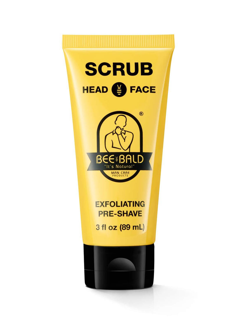 [Australia] - BEE BALD SCRUB Exfoliating Pre-Shave deep cleans and removes pore clogging dirt, oil and dry, flaky skin, preparing it for a ‘super close shave’ and leaving it ‘smoother than a baby's behind’, 3 Fl. Oz. 
