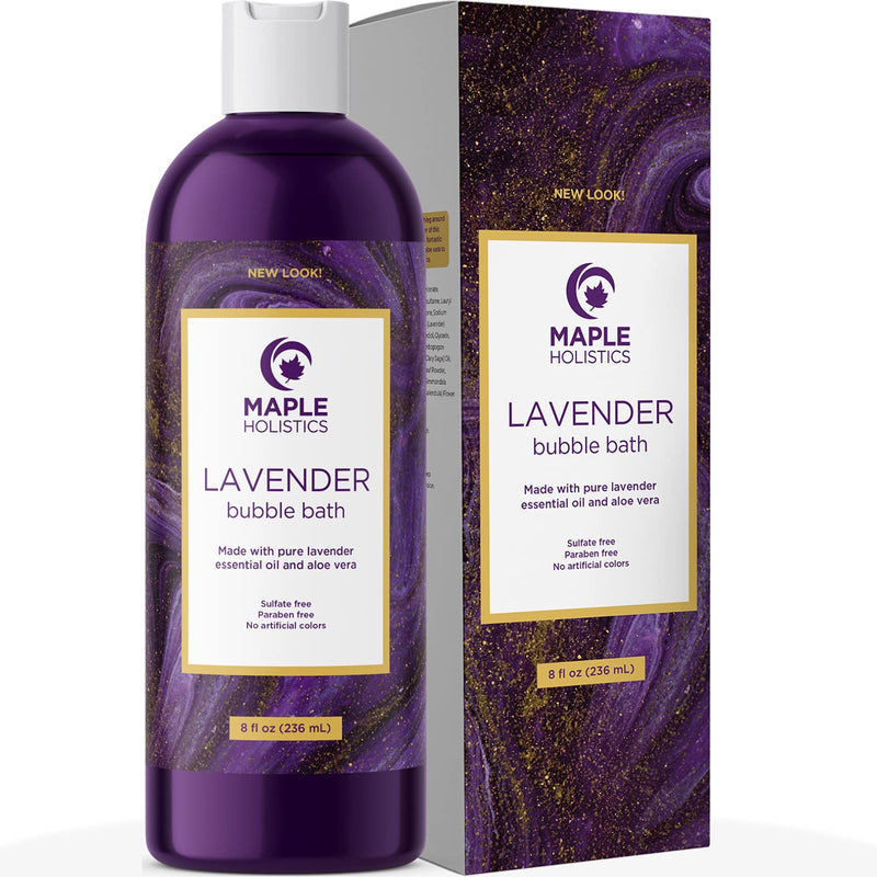 [Australia] - Premium Lavender Bubble Bath Soak - Aromatherapy Bubble Bath Soap and Luxury Lavender Bath Oil for Dry Skin - Moisturizing and Relaxing Bubble Bath for Adults with Aromatherapy Oils for Self Care 8 Ounce (Pack of 1) 