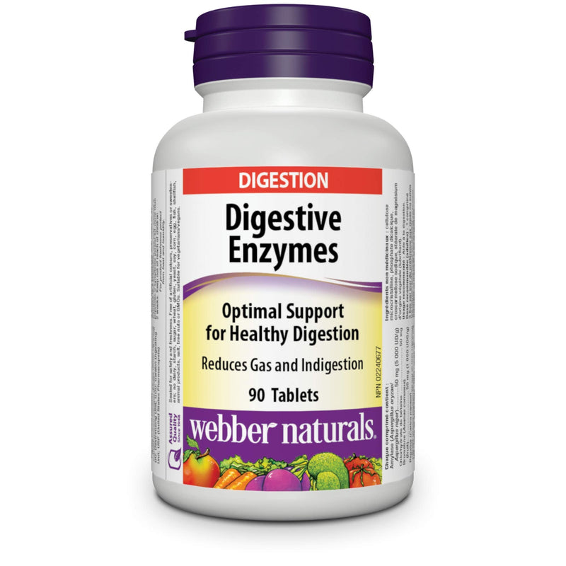 [Australia] - Webber Naturals Digestive Enzymes for Proteins and Carbohydrates, 90 Tablets 