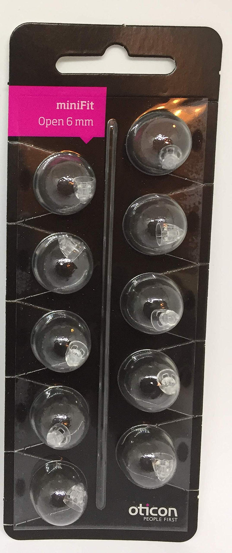 [Australia] - Oticon Replacement Domes for MiniRite Hearing Aids (6mm Open) 10 Count (Pack of 1) 