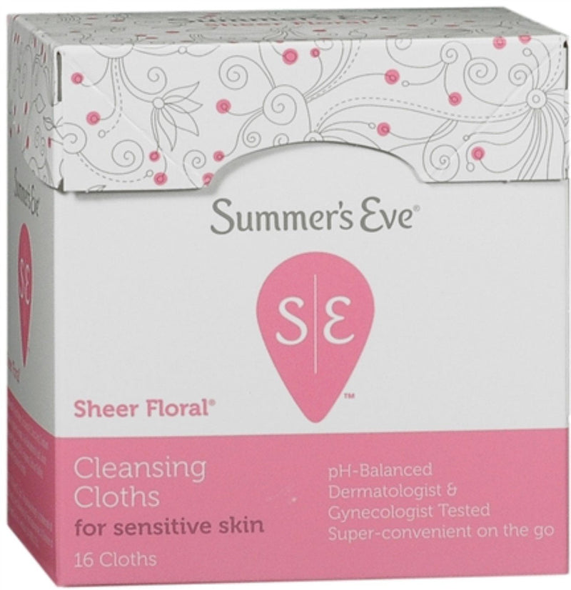 [Australia] - Summers Eve Cleansing Cloths 16 Count Sheer Floral (3 Pack) 