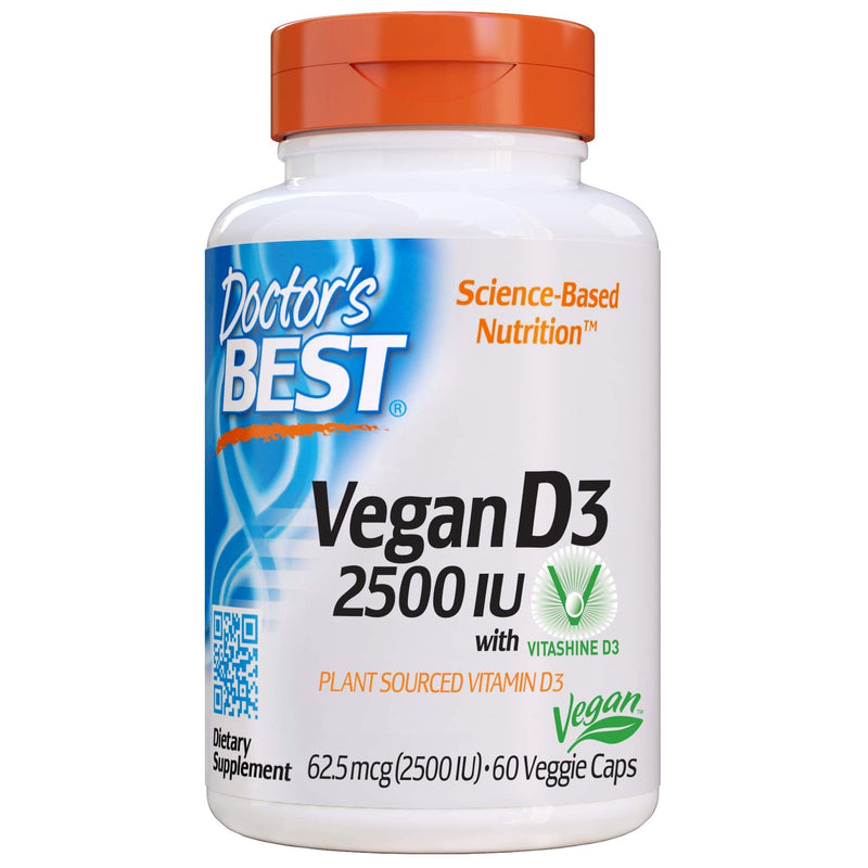 [Australia] - Doctor's Best Vitamin D3 2500IU with Vitashine D3, Non-GMO, Vegan, Gluten & Soy Free, Regulates Immune Function, Supports Healthy Bones, 60 Count 60 Count (Pack of 1) 