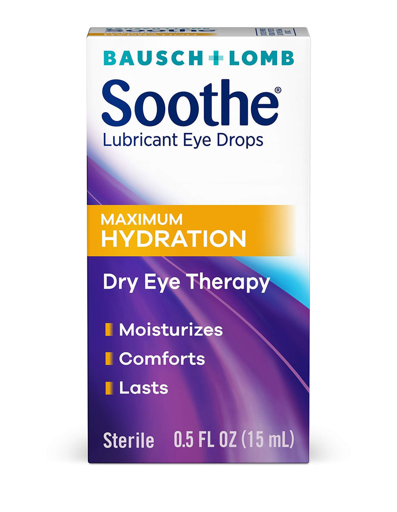 [Australia] - Bausch + Lomb Soothe Dry Eye Drops, Long Lasting Hydration Lubricant Eye Drop, 15 ml, 0.50 Fluid Ounce 