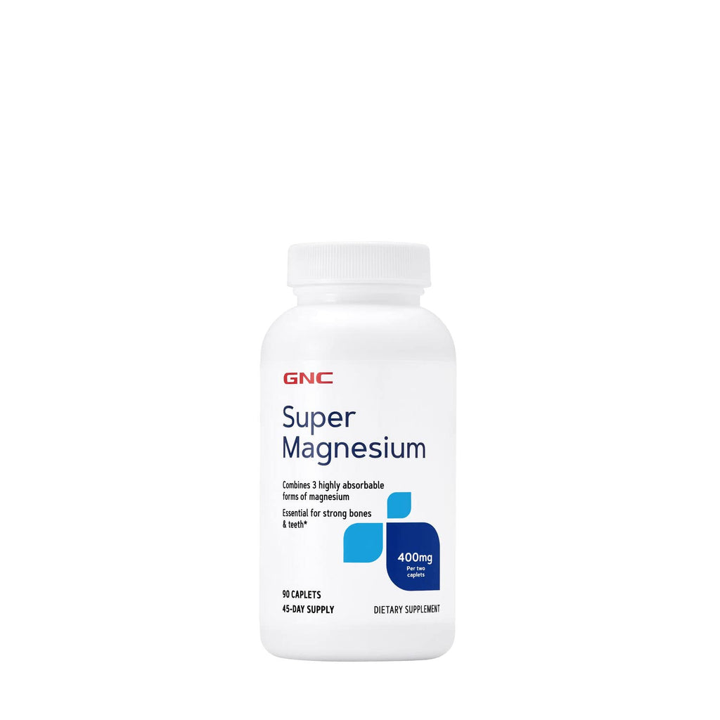 [Australia] - GNC Super Magnesium 400mg, 90 Caplets, Supports Strong Bones and Teeth 