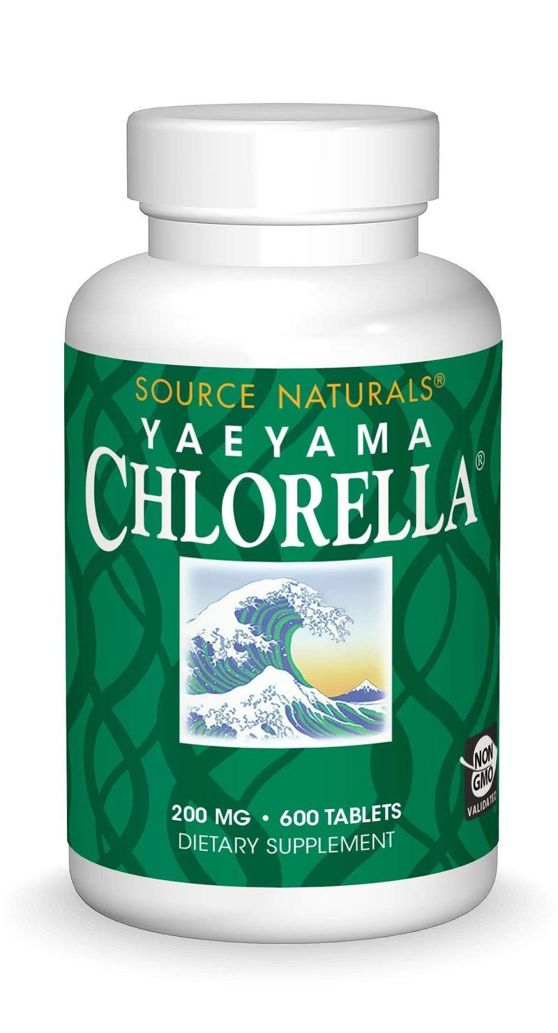 [Australia] - Source Naturals Yaeyama Chlorella 200mg Algae Superfood Nutritional Supplement Source Of B-12, Iron, Protein & Vitamin A - 600 Tablets 