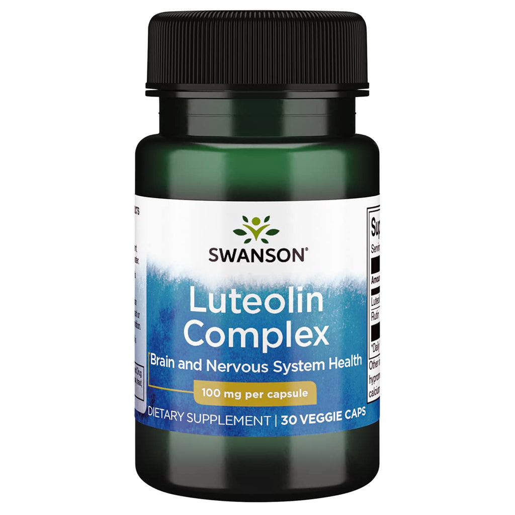 [Australia] - Swanson Luteolin Complex w/Rutin - Brain Support Supplement Promoting Memory, Mood & Cognitive Health - Natural Formula to Help Maintain Nervous System - (30 Veggie Capsules) 1 
