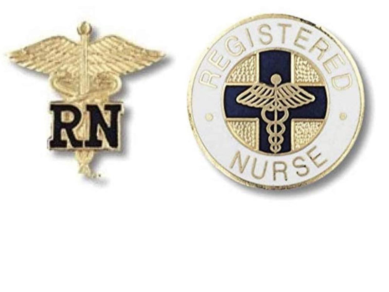 [Australia] - EMI Registered Nurse Rn Caduceus and Rn Round Emblem 2 Item Pin Set 