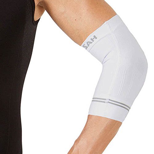 [Australia] - Zensah Compression Tennis Elbow Sleeve for Elbow Tendonitis, Tennis Elbow, Golfer's Elbow - Elbow Support, Elbow Brace Small White 
