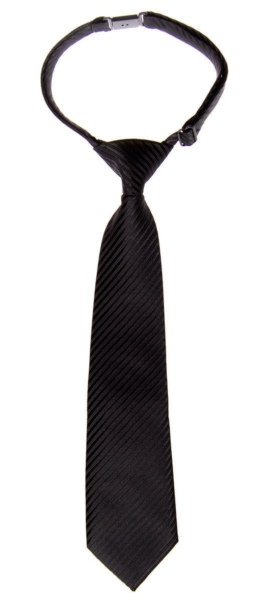 [Australia] - Retreez Woven Pre-tied Boy's Tie with Stripe Textured 6 - 18 Months Black 