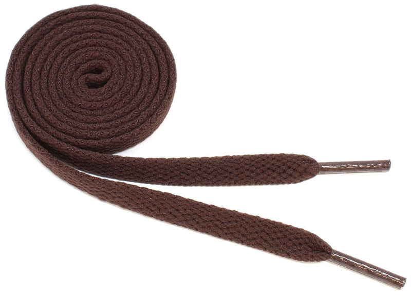 [Australia] - Flat Shoelaces 5/16" Wide Solid Colors - 27"-72" Length Strings Athletic Sneakers Shoes & Boots 27" (69 cm) Brown 