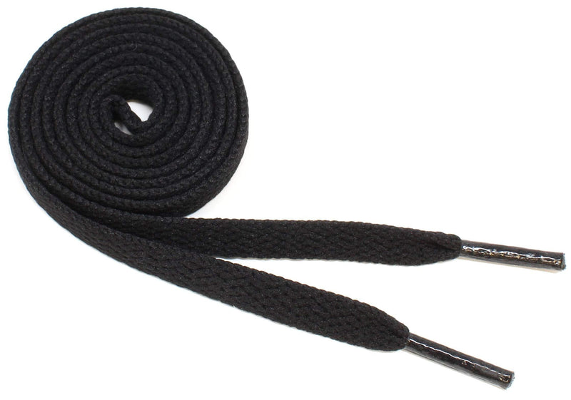 [Australia] - Flat Shoelaces 5/16" Wide Solid Colors - 27"-72" Length Strings Athletic Sneakers Shoes & Boots 27" (69 cm) Black 