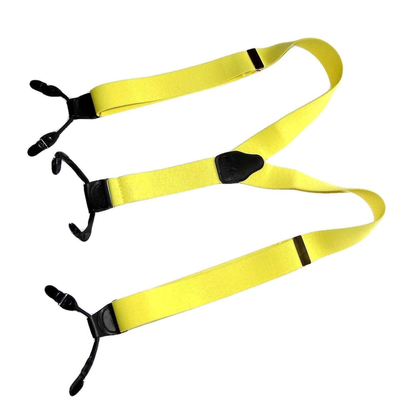 [Australia] - Holdup Suspender Brand Lemon Zest Yellow Dressy Y-back Suspenders in Double-Ups Style with No-slip Clips 