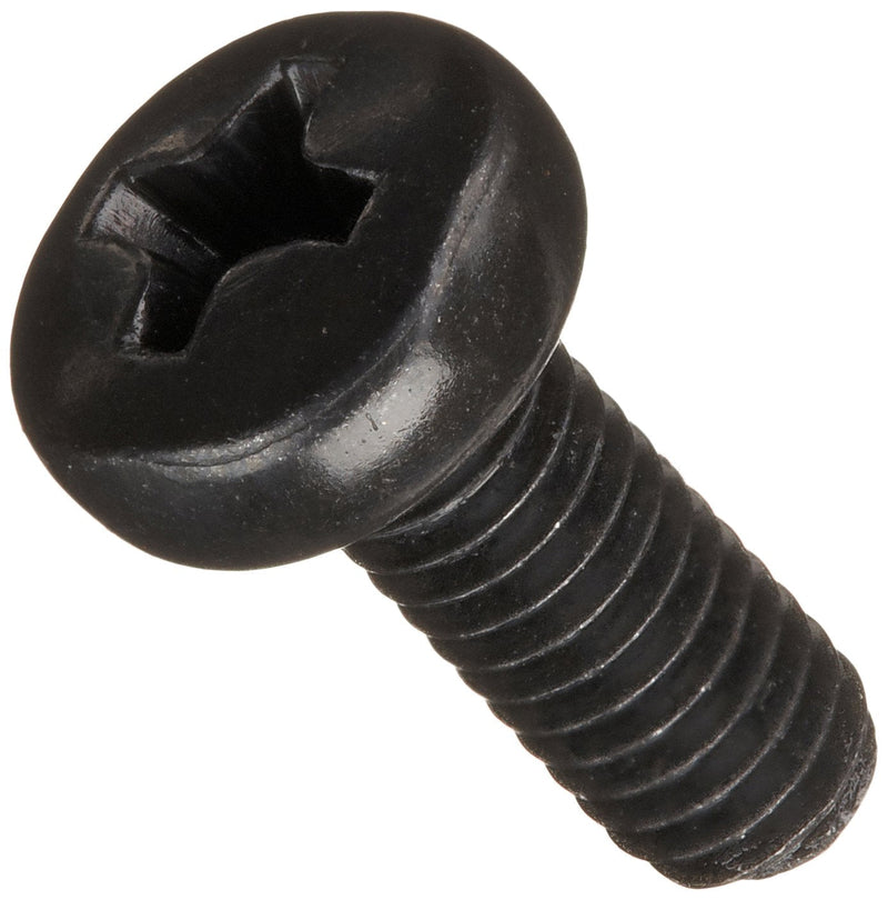 [Australia] - Steel Pan Head Machine Screw, Black Oxide Finish, Meets DIN 7985, #2 Phillips Drive, M4-0.7 Thread Size, 10 mm Length, Fully Threaded, Import (Pack of 100) 