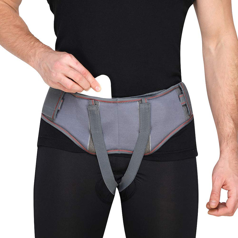 [Australia] - New Comfortable Hernia Belt for Men - Improved Design Inguinal Truss - Abdominal Binder Brace with Adjustable Self-stick-on Bands ( Large) L (36-40"/90-100cm) 
