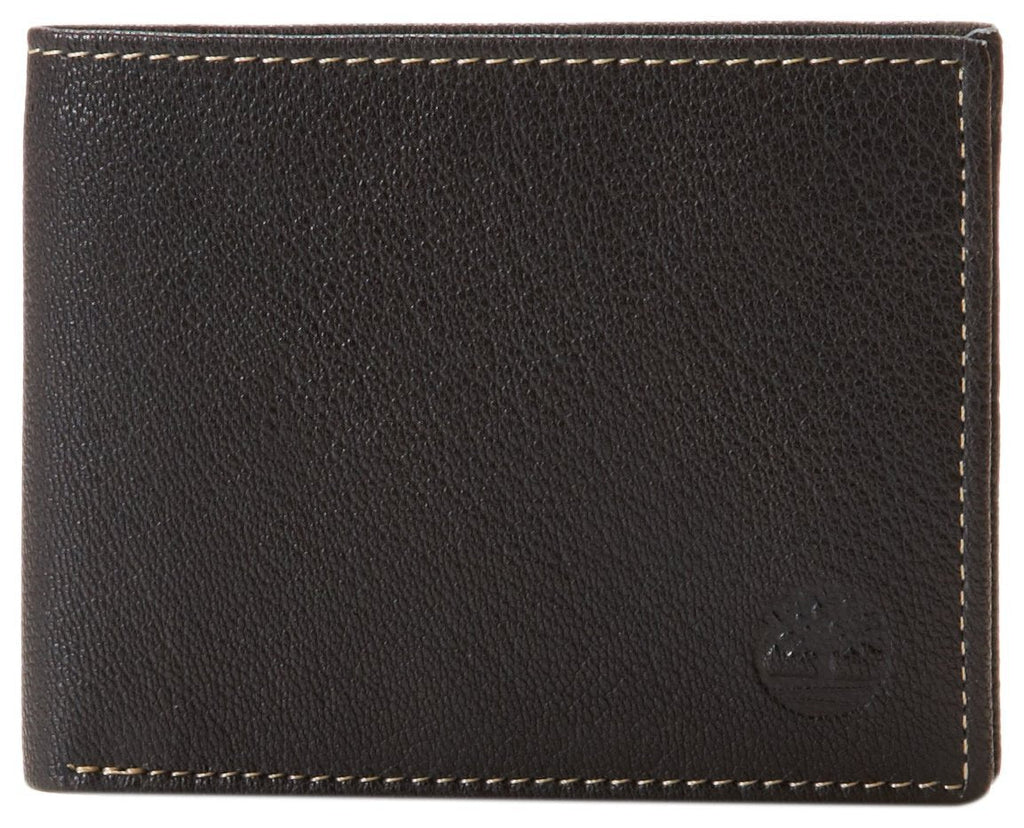 [Australia] - Timberland Men's Leather Wallet with Attached Flip Pocket Black (Blix) 