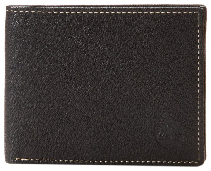 [Australia] - Timberland Men's Leather Wallet with Attached Flip Pocket Black (Blix) 