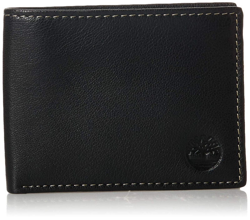 [Australia] - Timberland Men's Blix Slimfold Leather Wallet One Size Black 