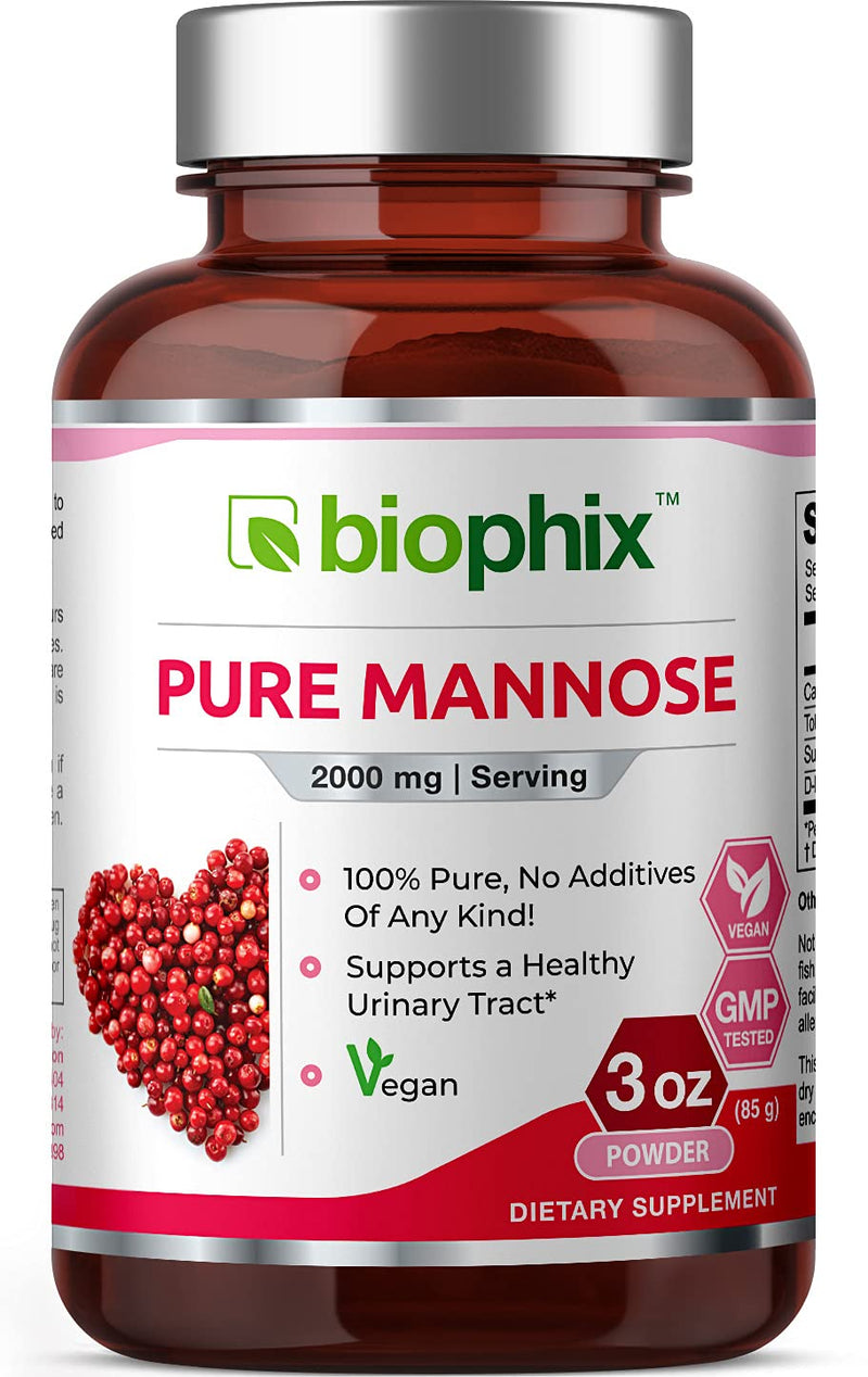 [Australia] - Pure Mannose 100 Percent Powder 2000 mg 3 oz 85 Grams - Supports Urinary Bladder Tract Health 