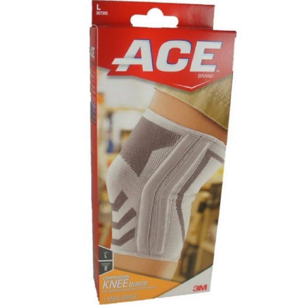 [Australia] - ACE Compression Knee Brace With Side Stabilizers Large 1 Each (Pack of 2) 