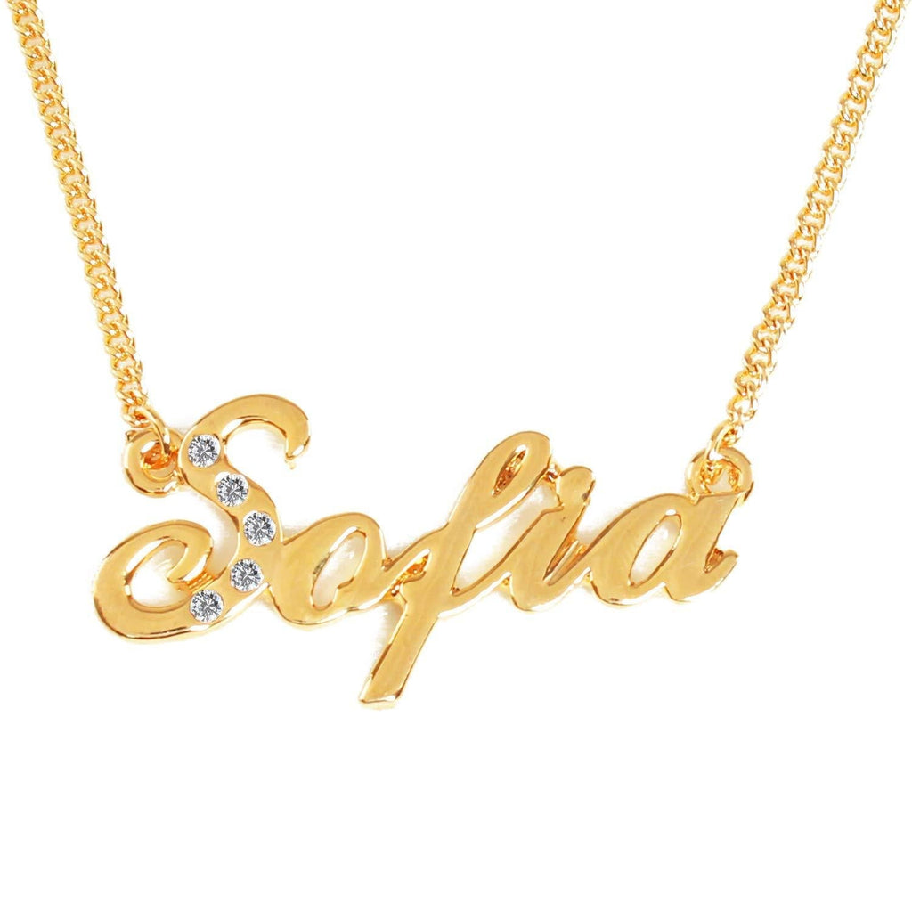 [Australia] - Sofia Name Necklace Personalized 18ct Gold Plated Dainty Necklace - Jewelry Gift Women, Girlfriend, Mother, Sister, Friend 