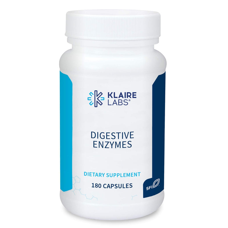 [Australia] - Klaire Labs Digestive Enzymes - Powerful Microbial-Based Amylase, Protease, Lactase, Lipase & Cellulase Enzyme Blend for Gas & Bloating (180 Capsules) 