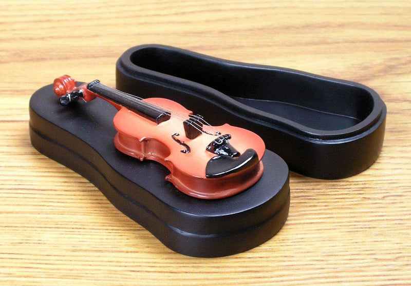 [Australia] - BANBERRY DESIGNS Violinist Music Instrument Replica Box Keepsake Ring - Orchestra Musician Gift Velvet Trimmed 