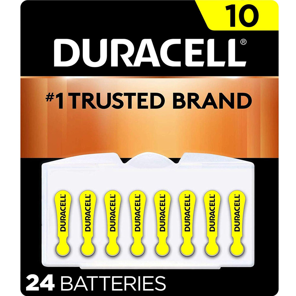 [Australia] - Duracell - Hearing Aid Batteries Size 10 (Yellow) - long lasting battery with EasyTab for ease of installation - 24 count 10 (Yellow) 