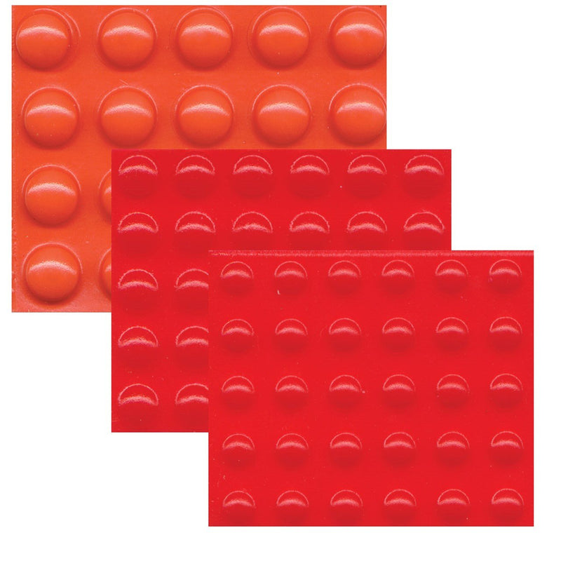 [Australia] - Bump Dots-Mixed-Sm Med Lg-Round Orange-Red-80-pk 