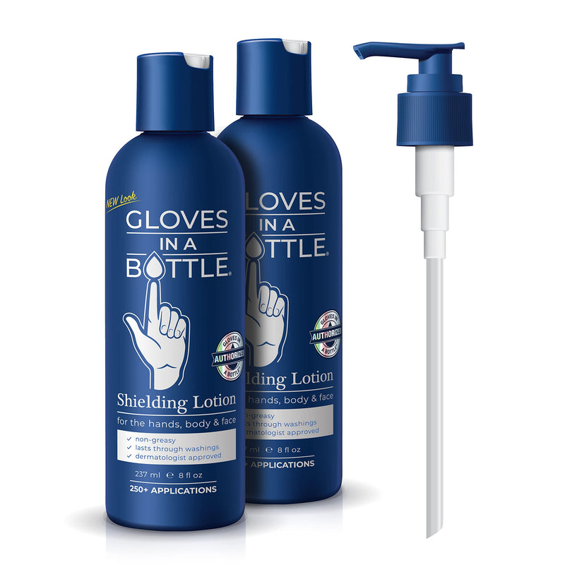 [Australia] - Gloves In A Bottle Shielding Lotion With Dispenser (8 fl oz-240 ml), 2-PACK of 8 oz (240 ml) 