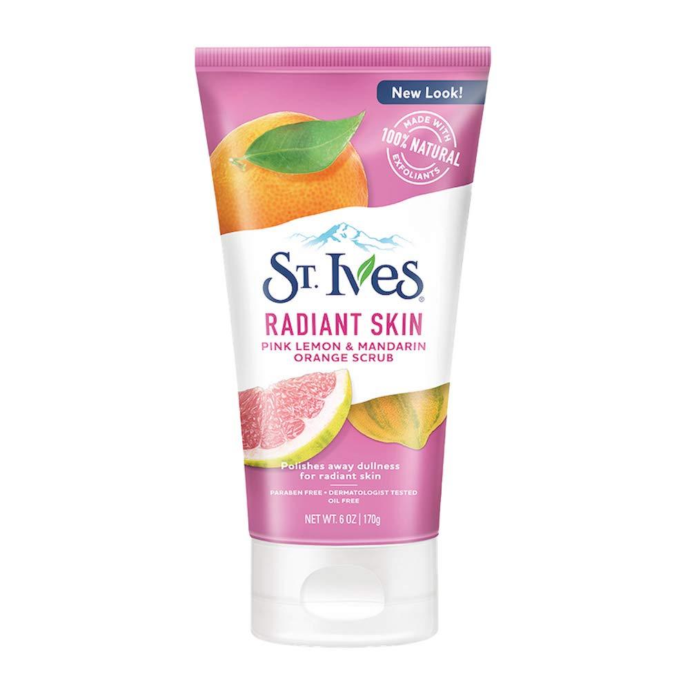 [Australia] - St. Ives Radiant Skin Face Scrub For Dull Skin Pink Lemon and Mandarin Orange Dermatologist-Tested Face Wash Scrub With 100 percent Natural Exfoliants 6 oz 