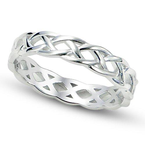[Australia] - Metal Factory 925 Sterling Silver Celtic Knot Eternity Band Ring 4 