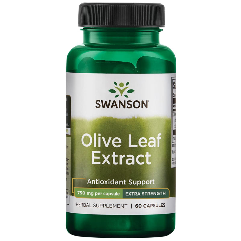 [Australia] - Swanson Olive Leaf Extract Capsules with 20% Oleuropein - Provides Immune Support, Promotes Cardiovascular System Health, and Supports Healthy Blood Pressure - (60 Capsules, 750mg Each) 1 