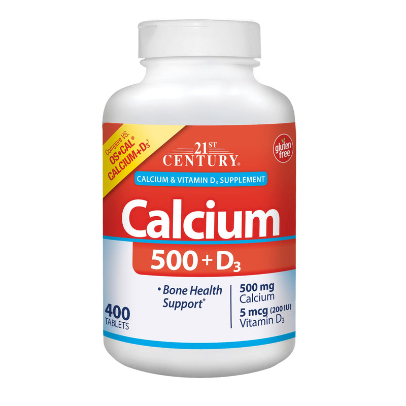 [Australia] - 21st Century Calcium 500 mg Plus D3 Tablets, 400 Count 