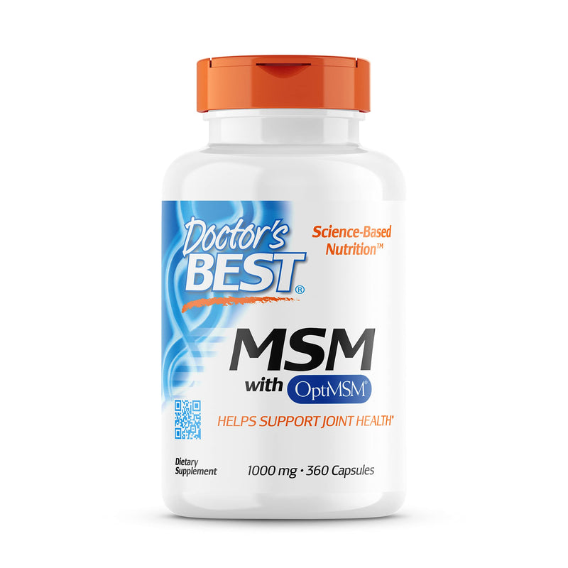 [Australia] - Doctor's Best MSM with OptiMSM, Joint Support, Immune System, Antioxidant and Protein-Building Role, Non-GMO, Gluten Free, 1000 mg, 360 Capsules 