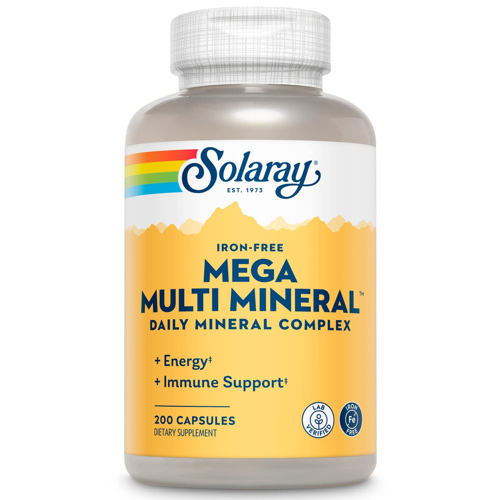 [Australia] - Solaray Mega Multi Mineral No Iron, Vitamin Capsules (200 CT) 200 Count (Pack of 1) 