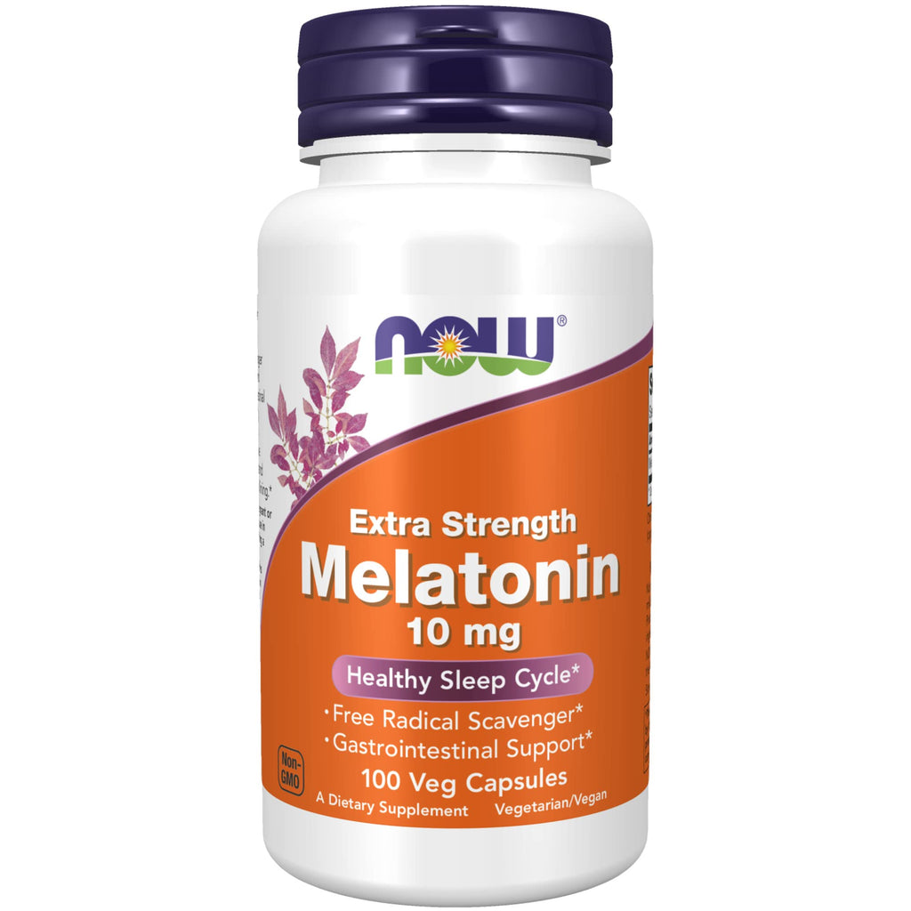 [Australia] - NOW Supplements, Melatonin, Extra Strength 10 mg, Free Radical Scavenger*, Healthy Sleep Cycle*, 100 Veg Capsules 