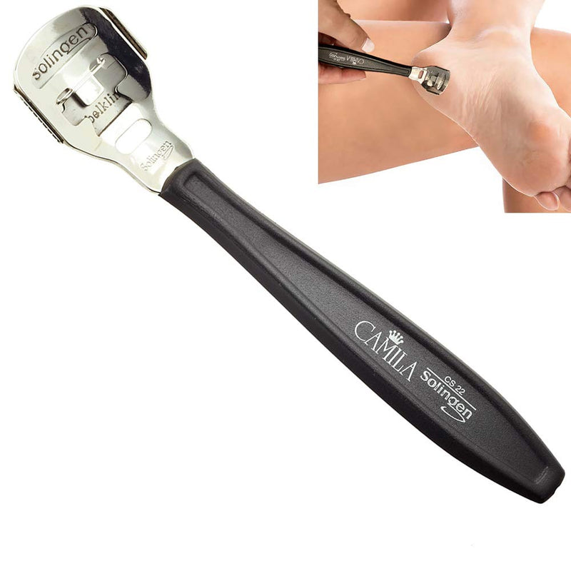 [Australia] - Camila Solingen CS22 Callus Remover for Feet and Hand, Dry Feet Treatment and Wart Removal, Razor Blade Scraper Foot Exfoliator, Pedicure Tools for Healthy Foot Care, Pedi Corn and Dead Skin Remover 5.5 Inch (Pack of 1) 