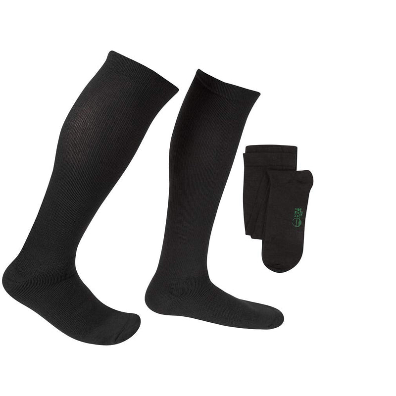 [Australia] - EvoNation Men’s Coolmax Knee High 15-20 mmHg Graduated Compression Socks – Moderate Pressure Compression Garment Black Large (1 Pair) 