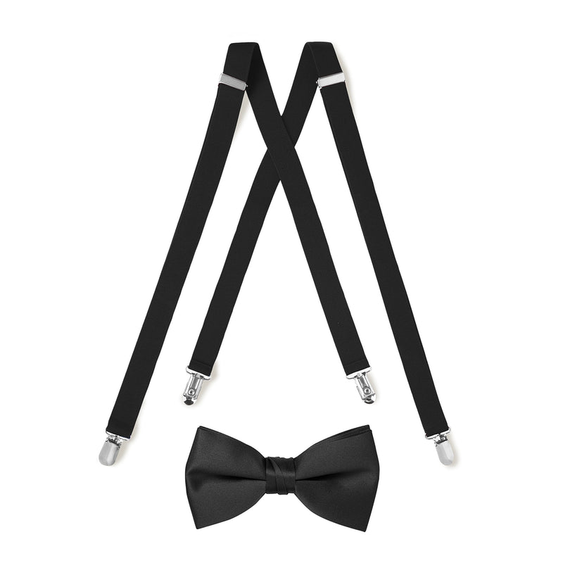 [Australia] - Suspender & Bow Tie Set Adult Black 