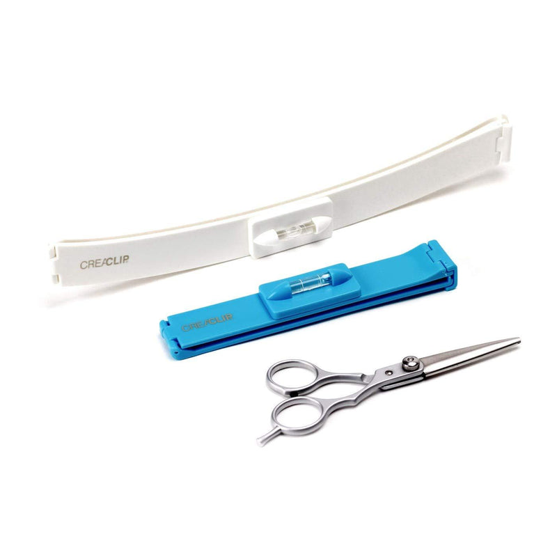 [Australia] - Original CreaClip Set and Scissors - As seen on Shark Tank - Professional Home Hair Cutting Tool DIY Hair Styling Kit for Layers Bangs Bobs Trims Split Ends Professional Shears Hair Cutting Scissors/Shear 