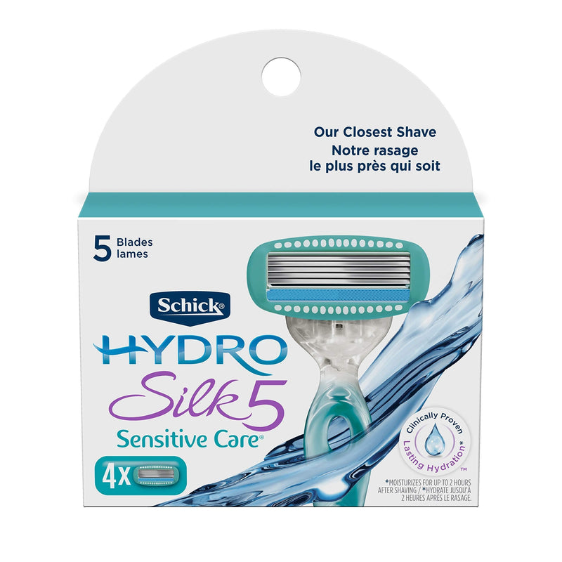 [Australia] - Schick Women's Razor Blade Refills, Hydro Silk 5 Sensitive Care, 4 Count (Packaging May Vary) Hydro Silk Sensitive 