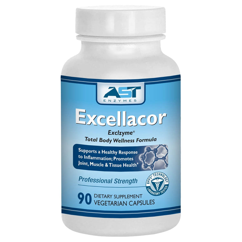 [Australia] - Excellacor – Proteolytic Systemic Enzymes Formula – with Enteric-Coated Serrapeptase - Total Body Support - 90 Vegetarian Capsules - AST Enzymes 
