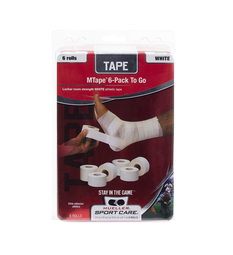[Australia] - MUELLER Athletic Tape, 1.5" x 10yd Roll, White, 6 Pack 