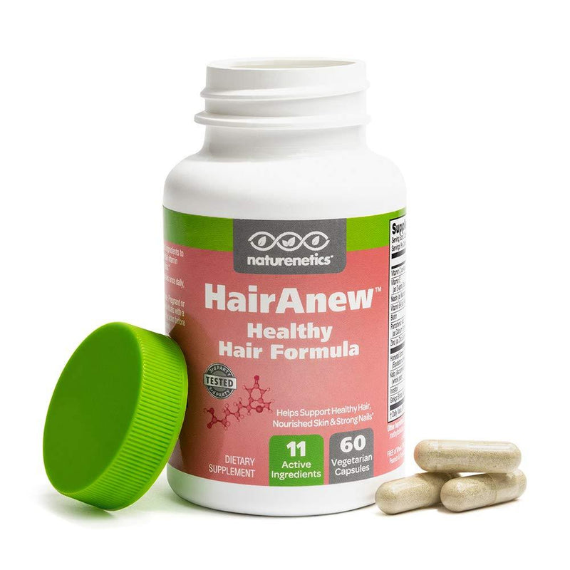 [Australia] - HairAnew Hair Skin and Nails Vitamins For Women & Men - Trusted Hair Supplement - Vegan - 11 Hair Vitamins & Ingredients For Growth In Confidence & Appearance - 5000mcg Biotin - 60 Capsules (1) 1 