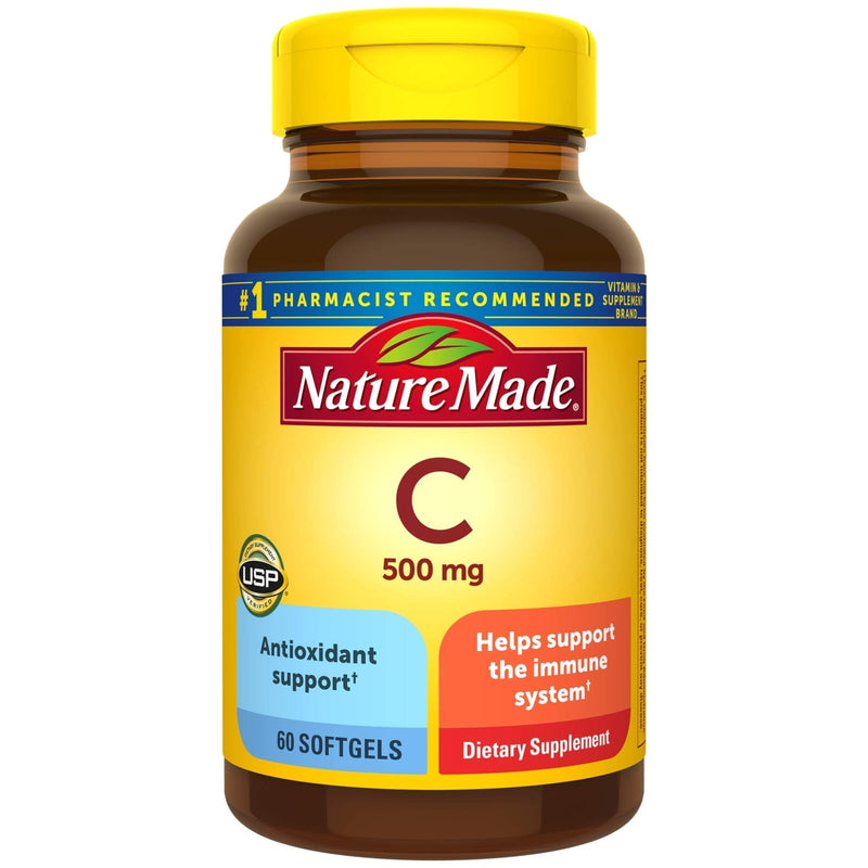 [Australia] - Nature Made Vitamin C 500 mg Softgels, 60 Count to Help Support the Immune System 60 Count (Pack of 1) 