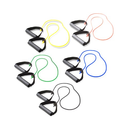 [Australia] - CanDo Exercise Tubing with Handles, Full Body Set, 5 Count 