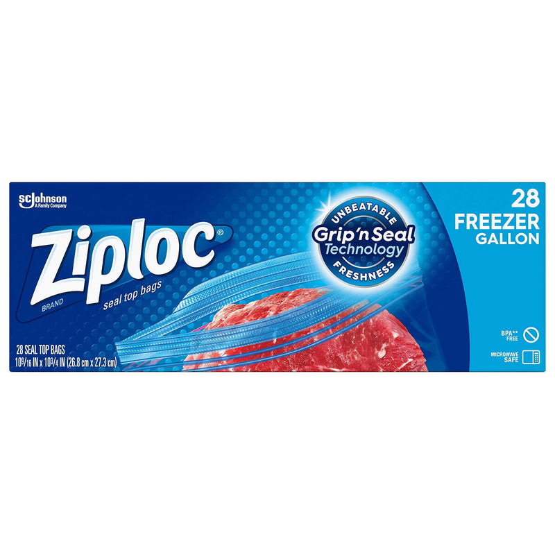 [Australia] - Ziploc Freezer Bags with New Grip 'n Seal Technology, Gallon, 28 Count 